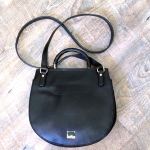 Kooba Black Leather Crossover Bag with Satchel Conversion